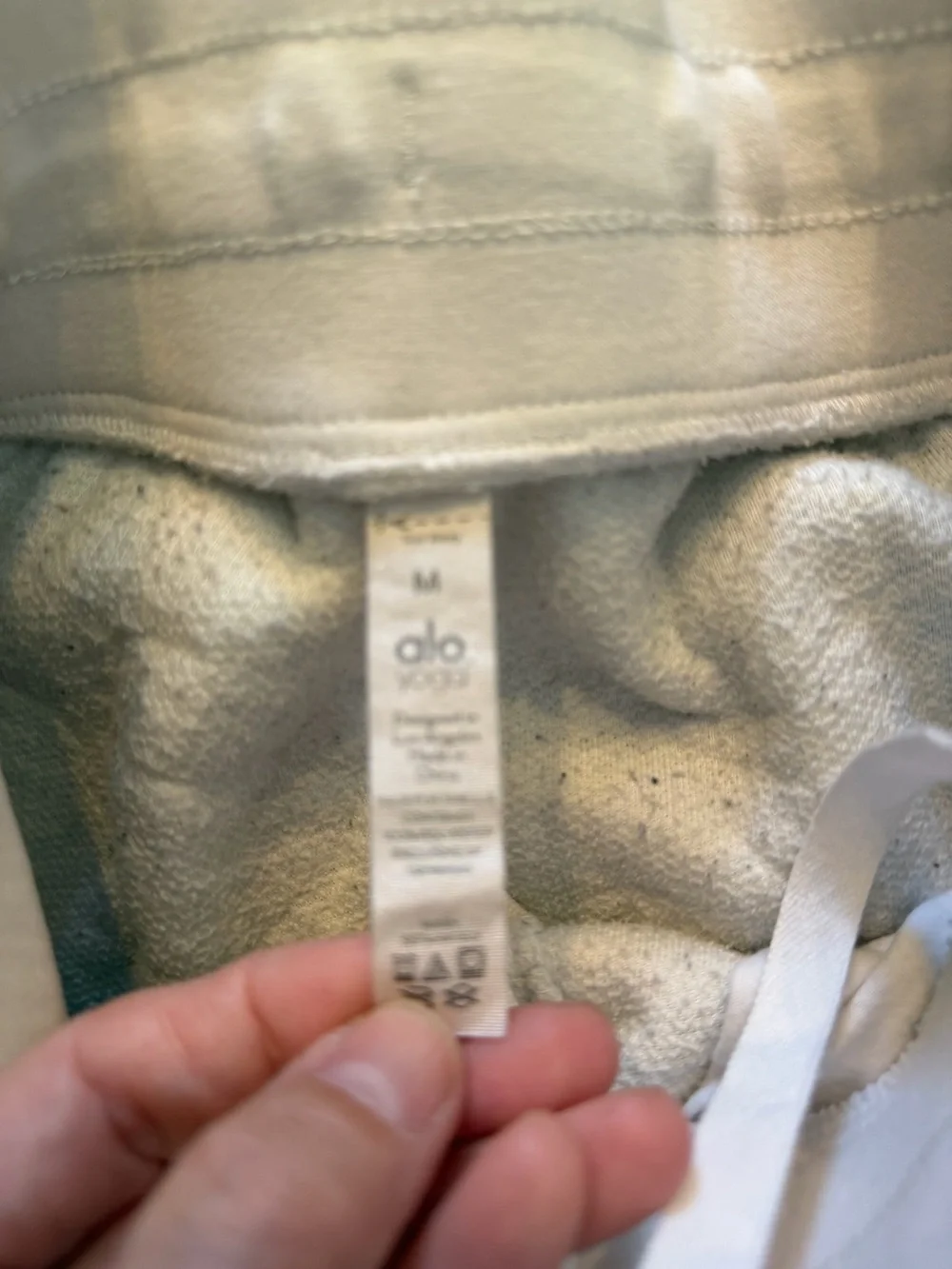 ALO Yoga White Fleece Cozy Jogger Pants for Women Sz m